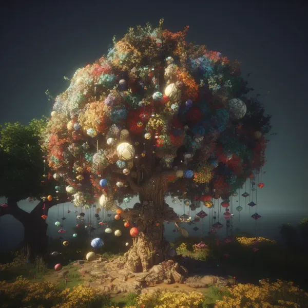 Chaotic tree generated with high chaos parameter